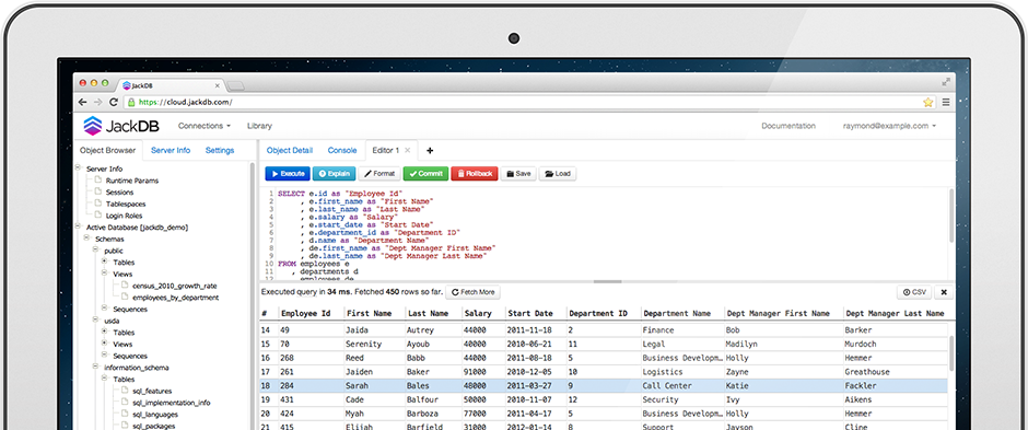 JackDB Screenshot